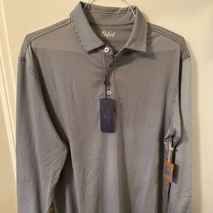 Oxford Wheeler Polo CoolMax, Size: Medium, Color: Striped Navy